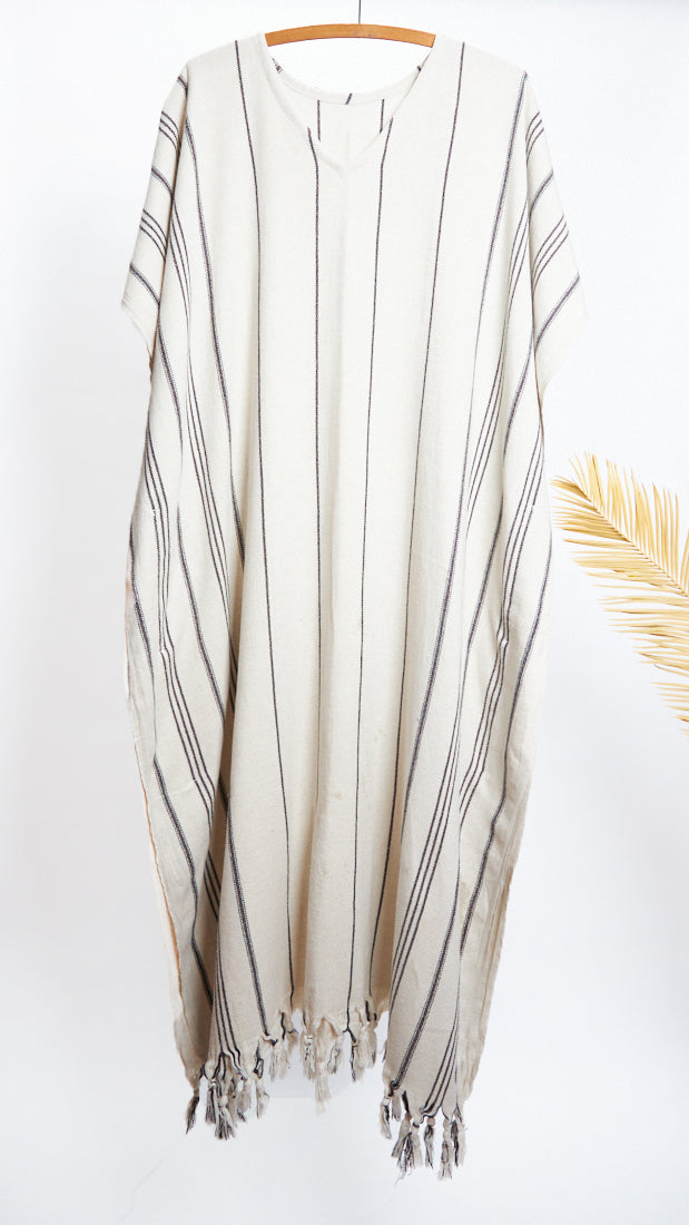 Long Monochrome Kaftan - Linen Blend